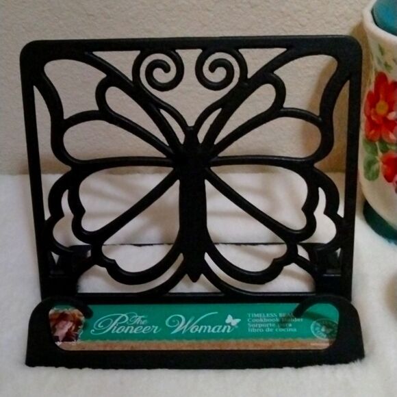 The Pioneer Woman Butterfly cookbook stand. #BLACK#NWT#RARE#HTF - Picture 1 of 4